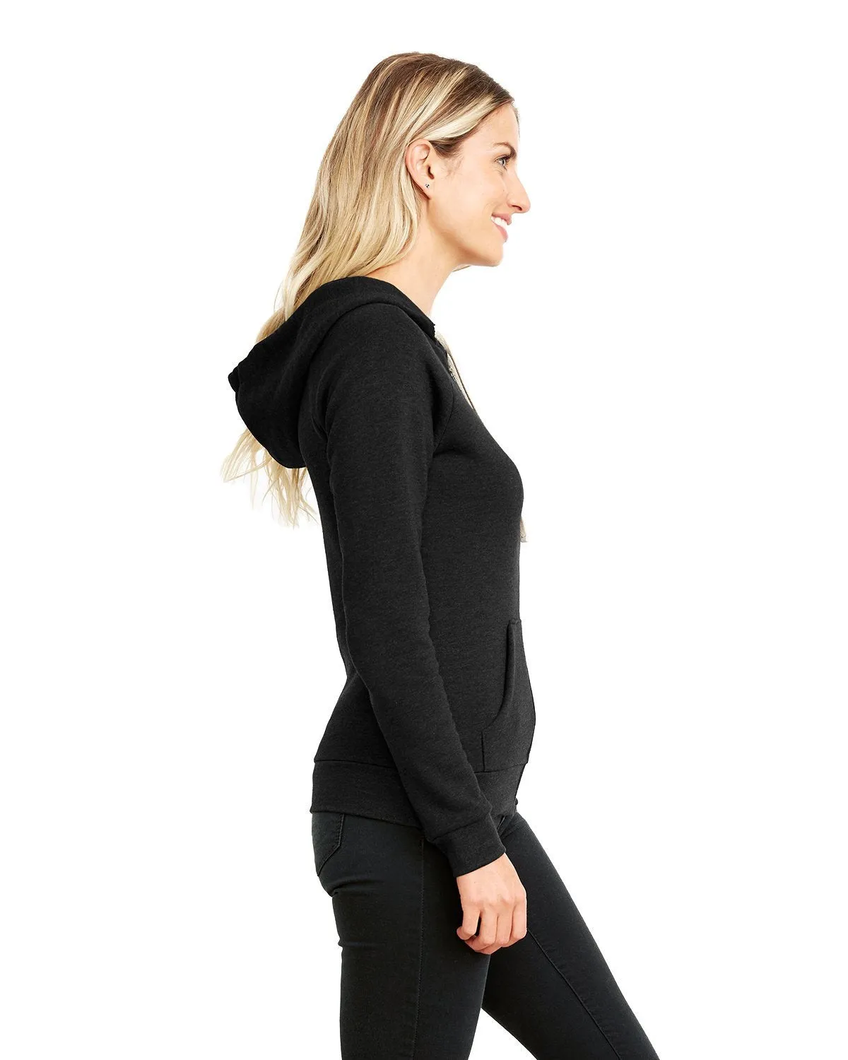 Next Level Pch Raglan Zip Hoody 9603 Heather Black