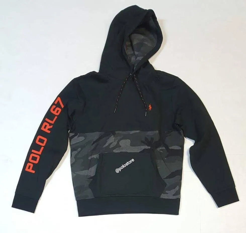 Nwt Polo Ralph Lauren Black Camo RL-67 Pullover Hoodie