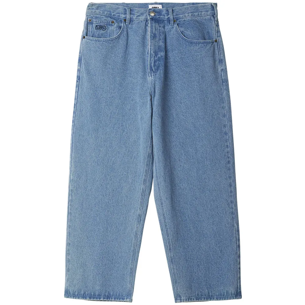 OBEY BIGWIG BAGGY DENIM PANT // LIGHT INDIGO