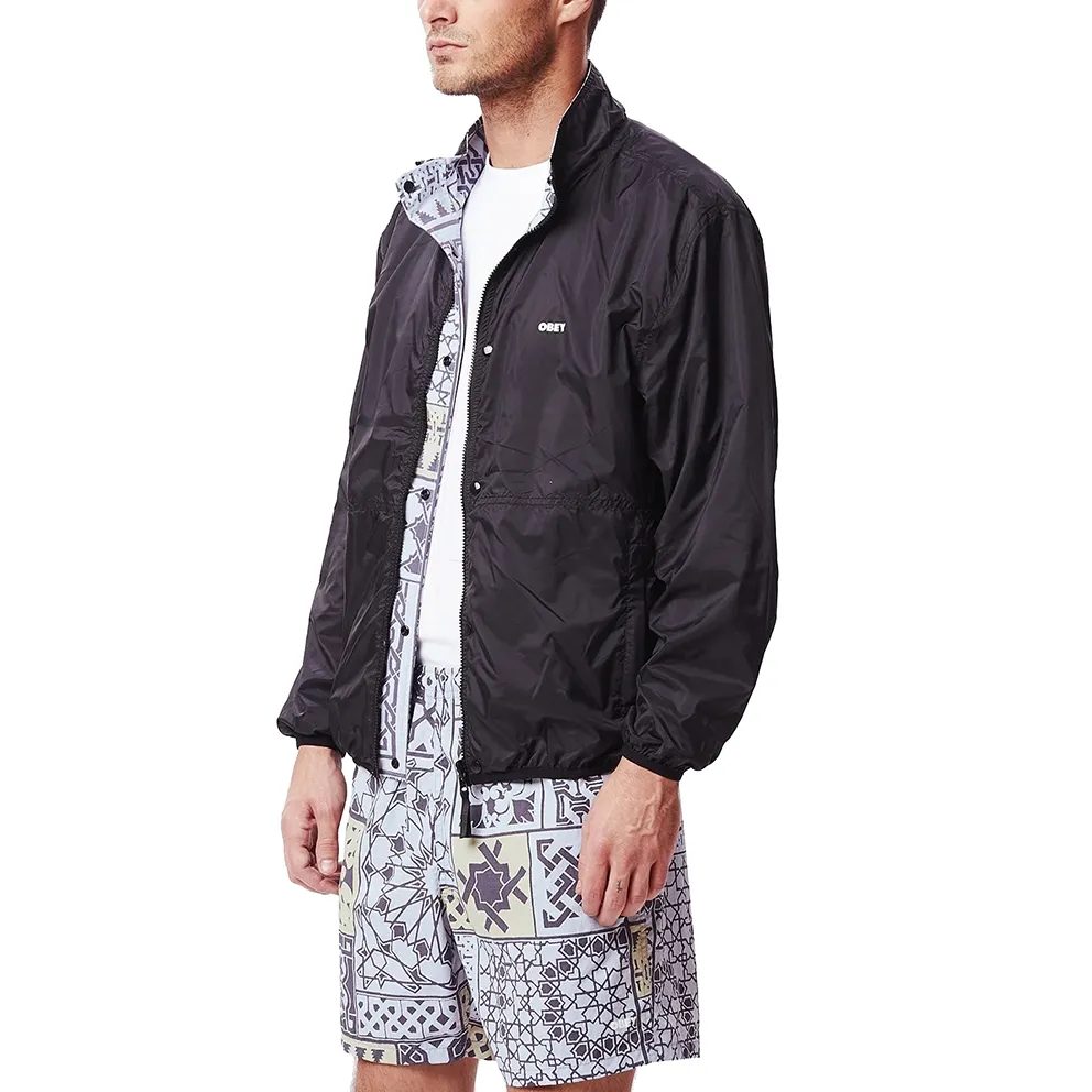 OBEY PATCHWORK REVERSIBLE JACKET // BLACK NAVY MULTI