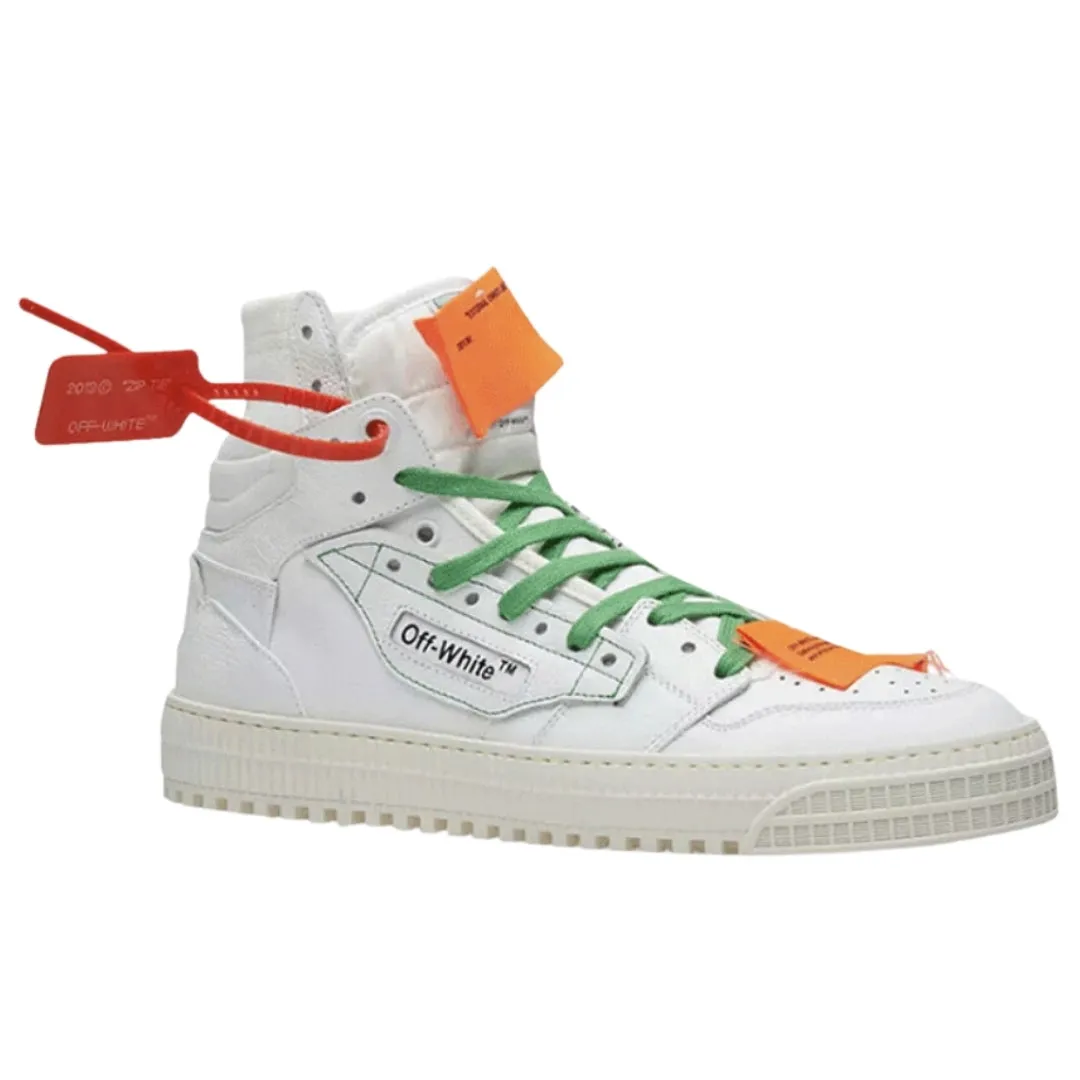 Off White Off Court 3 0 White High Top Leather Sneakers