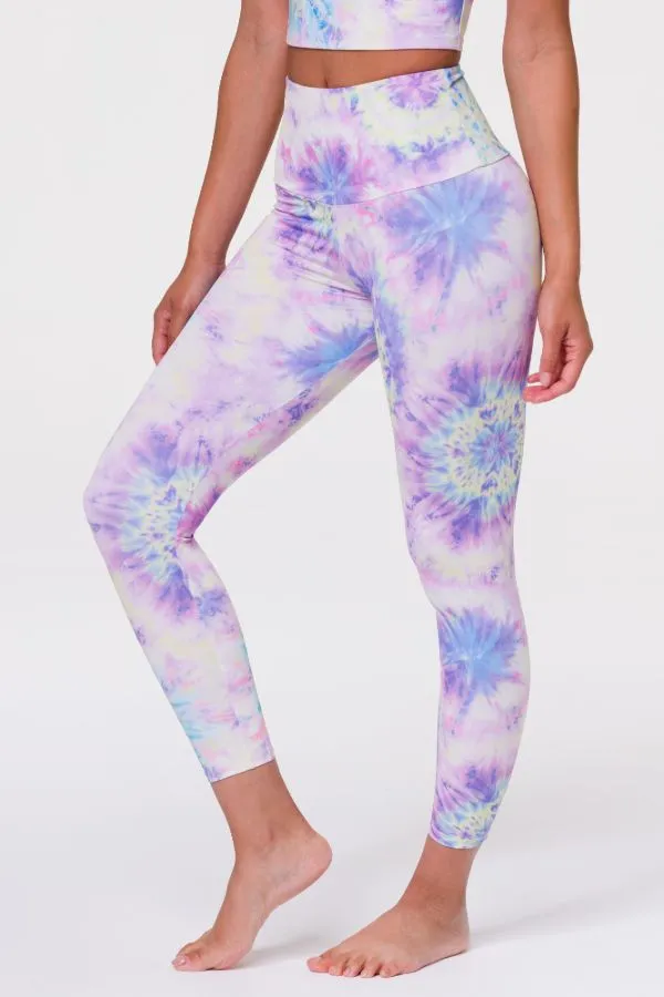 ONZIE // HIGH BASIC MIDI LEGGING - NEON TIE DYE