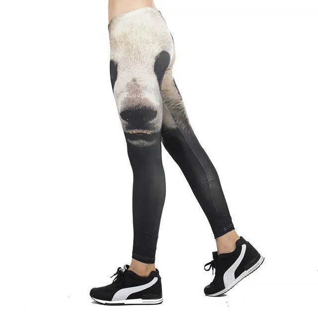 Panda Printed Leggings For Women Push Up High Waist Polyester Thin Jeggings Skinny Calzas Deportivas Mujer Fitness