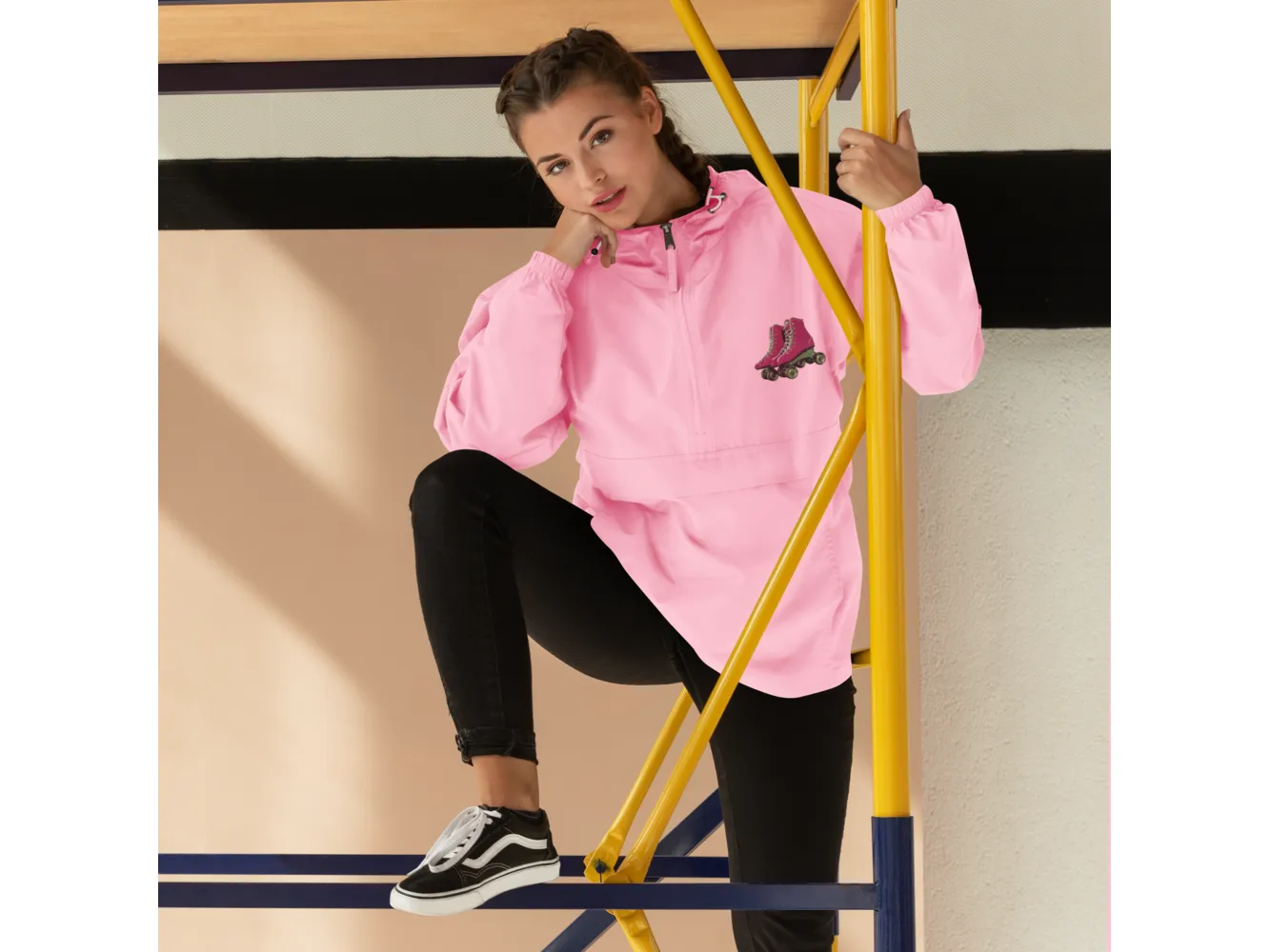 Pink Roller Skate Windbreaker