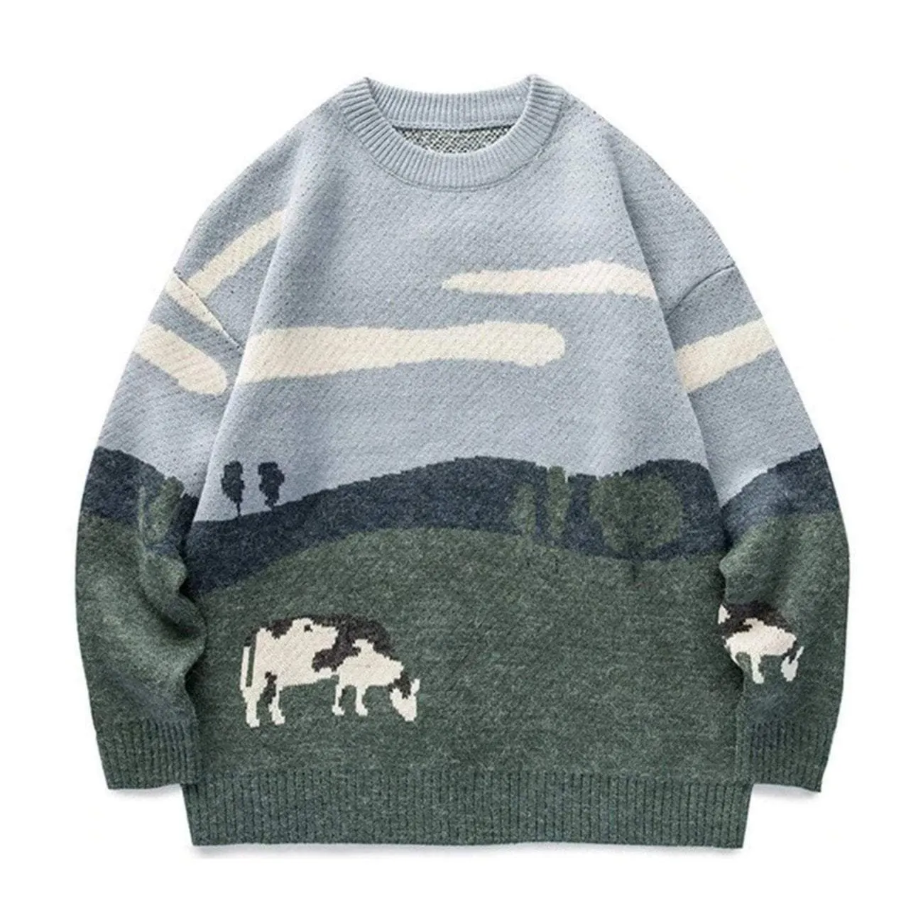 Prairie Cow Pattern Sweater