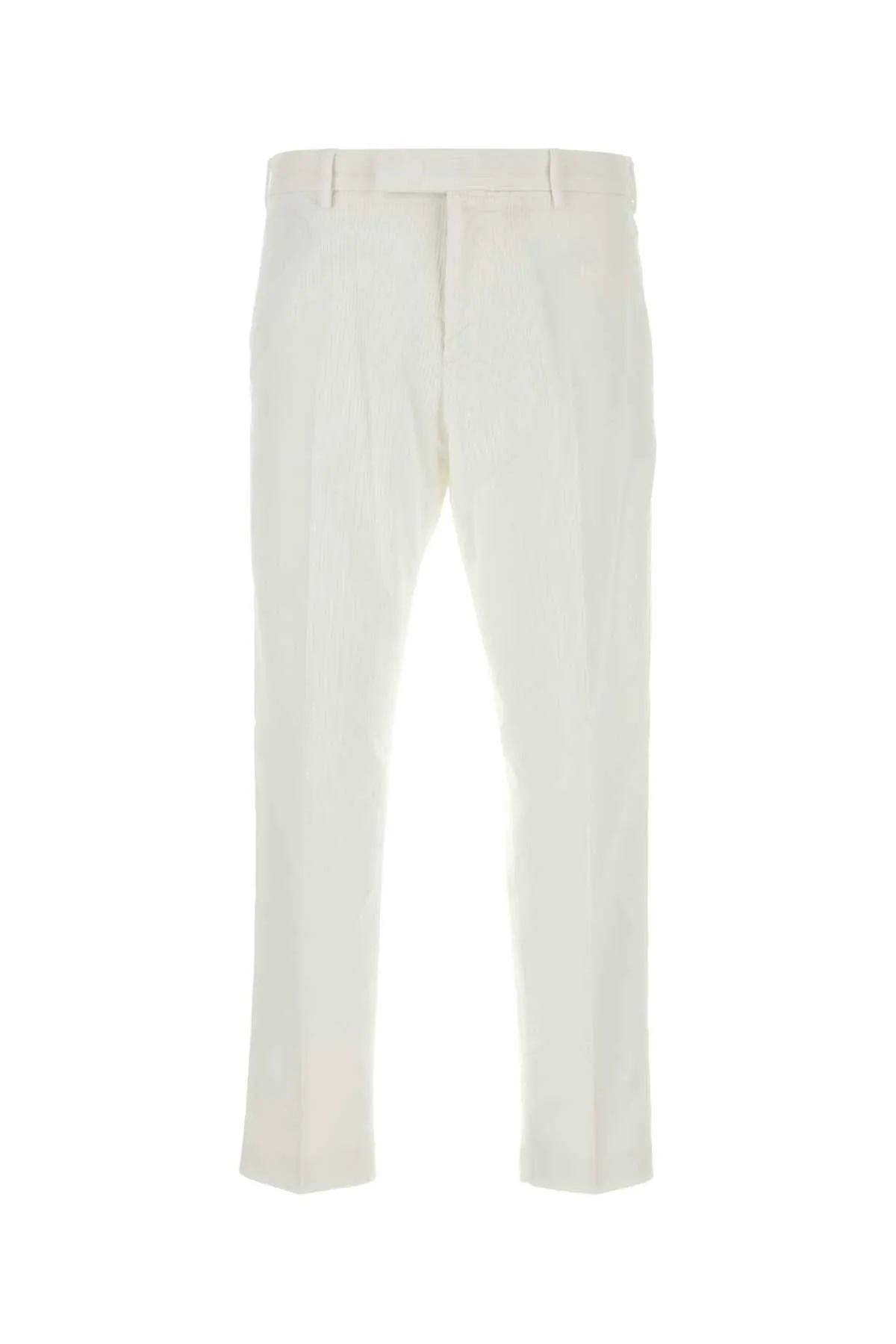 Pt Torino White Stretch Corduroy Pant