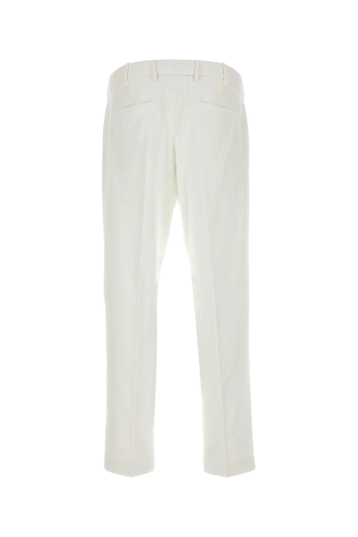 Pt Torino White Stretch Corduroy Pant