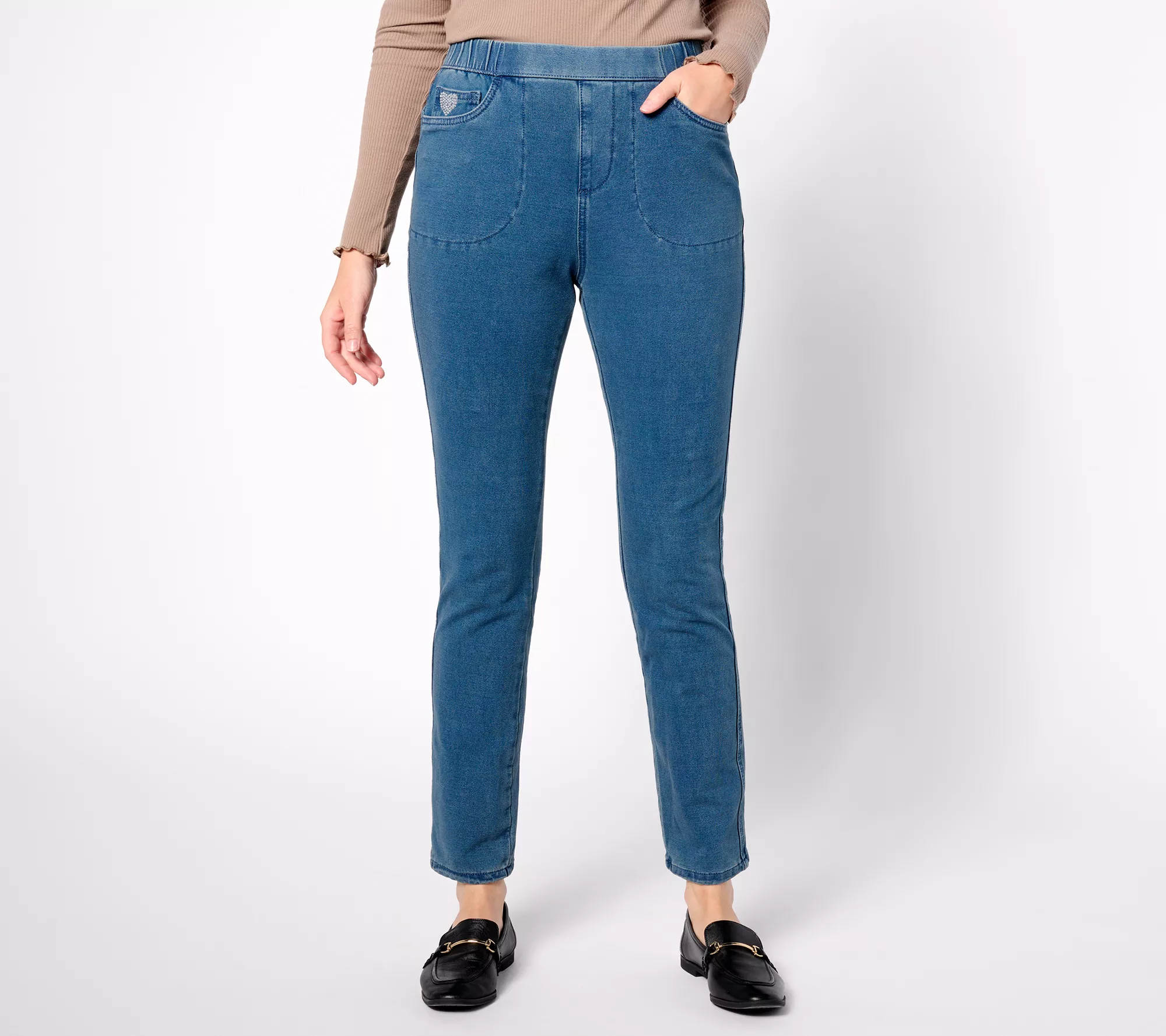 Quacker Factory Short DreamJeannes Pull-On Slim Leg Jeans