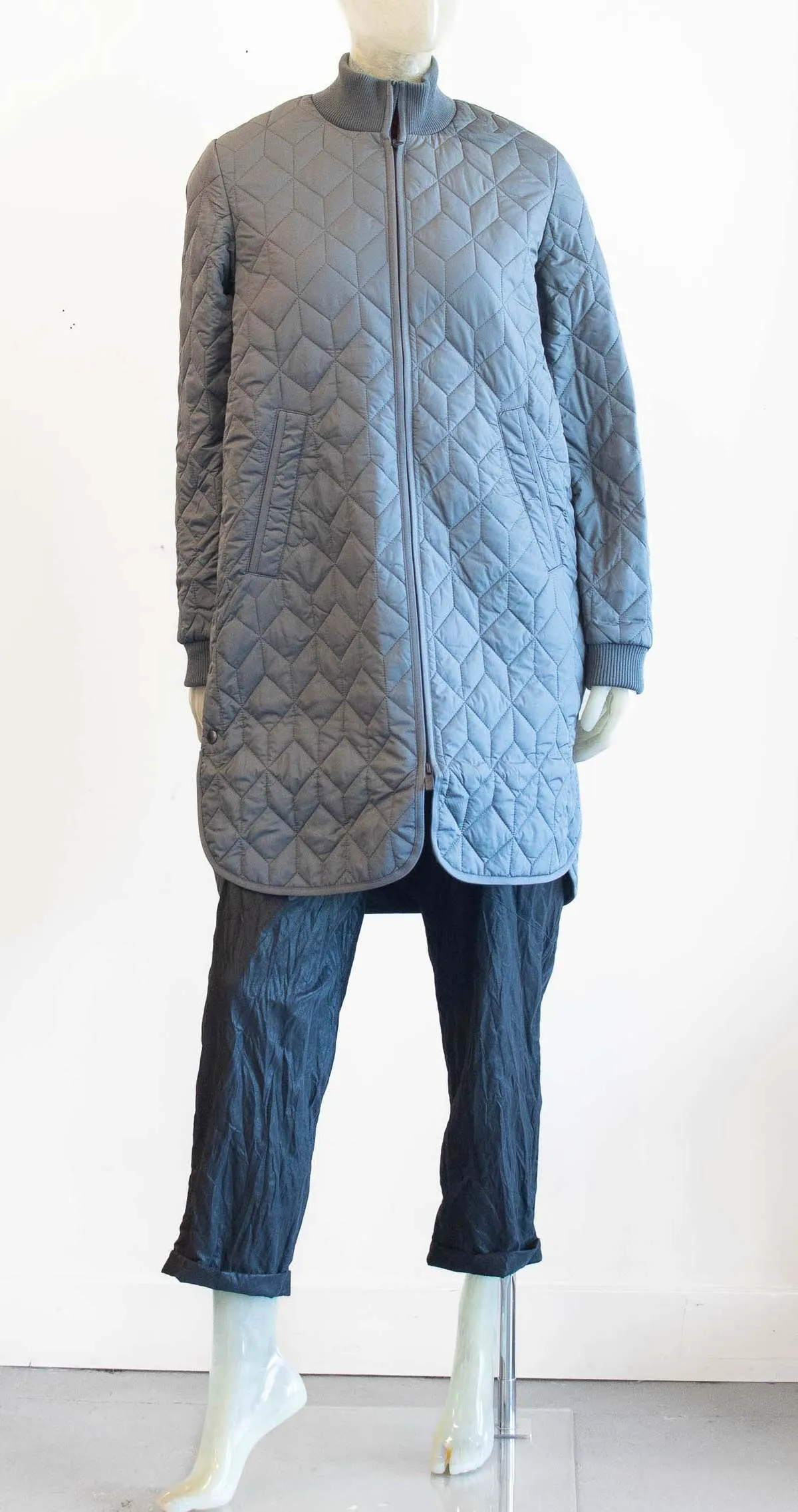 Quilted Coat - Dark Shadow