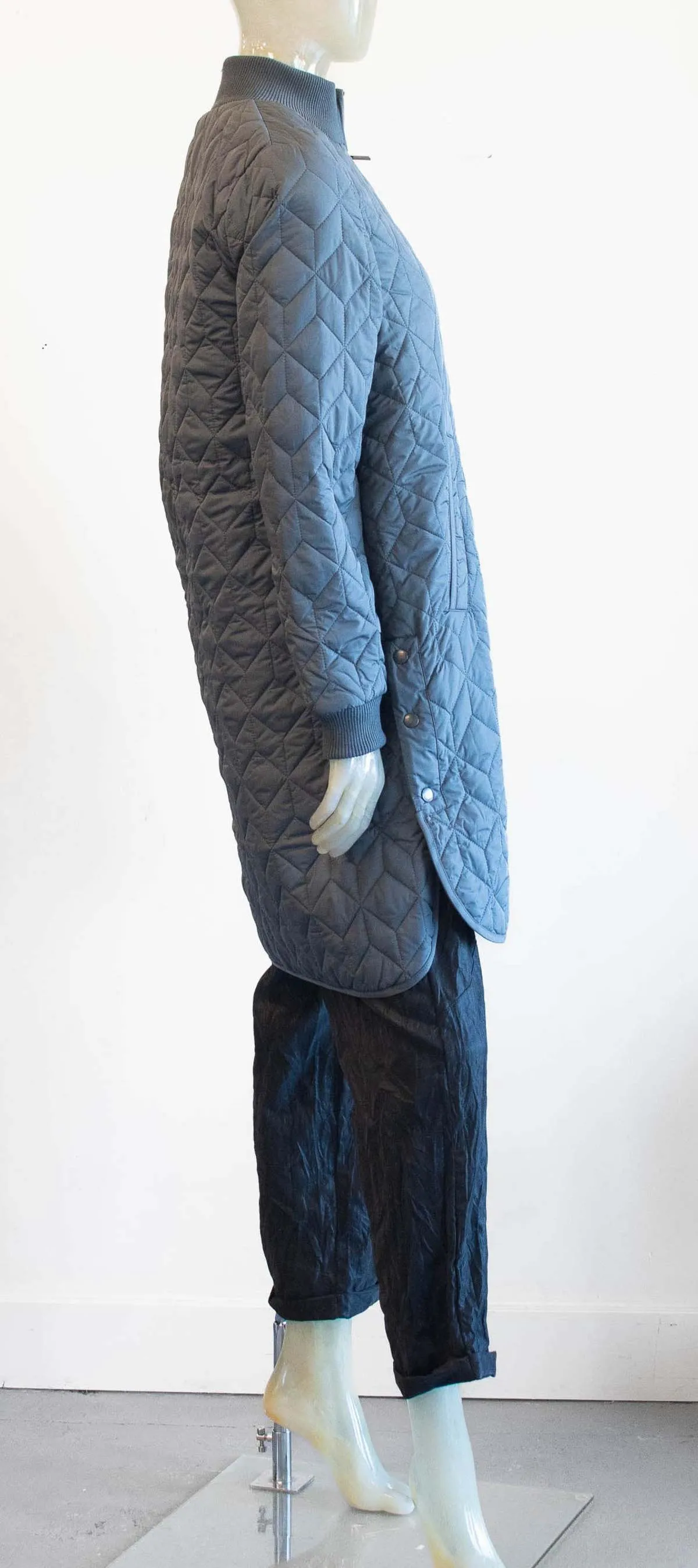 Quilted Coat - Dark Shadow