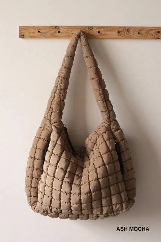 Quilted Oversized Bag (Ash Mocha)