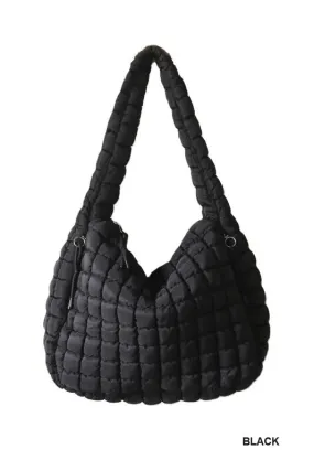 Quilted Oversized Bag (Black)