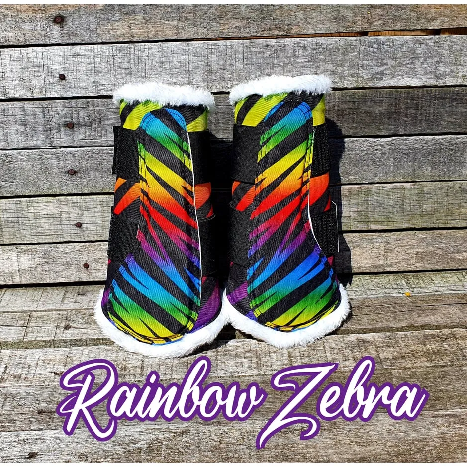 Rainbow Zebra Brushing Boots Set (2pc)