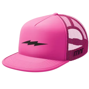 rnnr running trucker hat: Bolt Pink