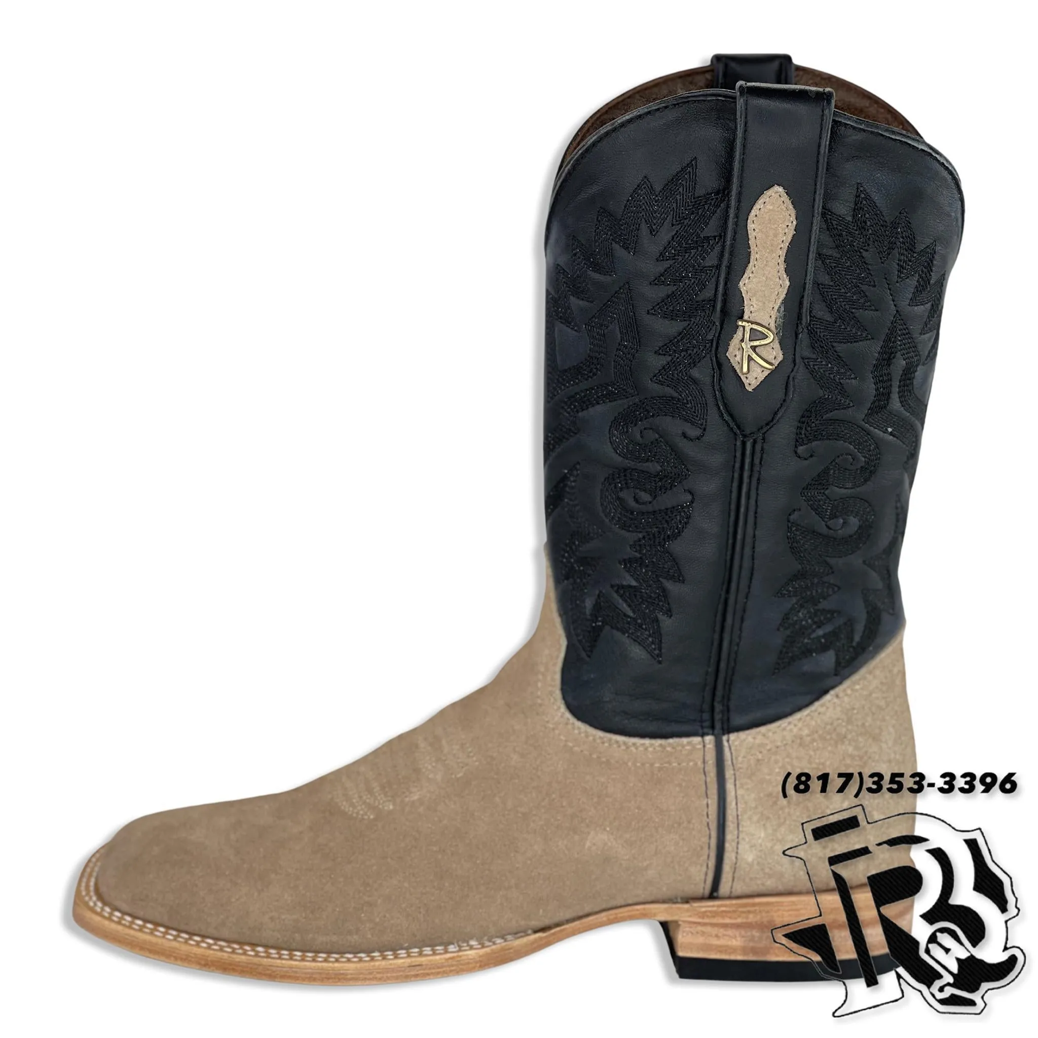 ROUGH OUT BOOTS | CAMEL COLOR MEN SQUARE TOE BOOTS