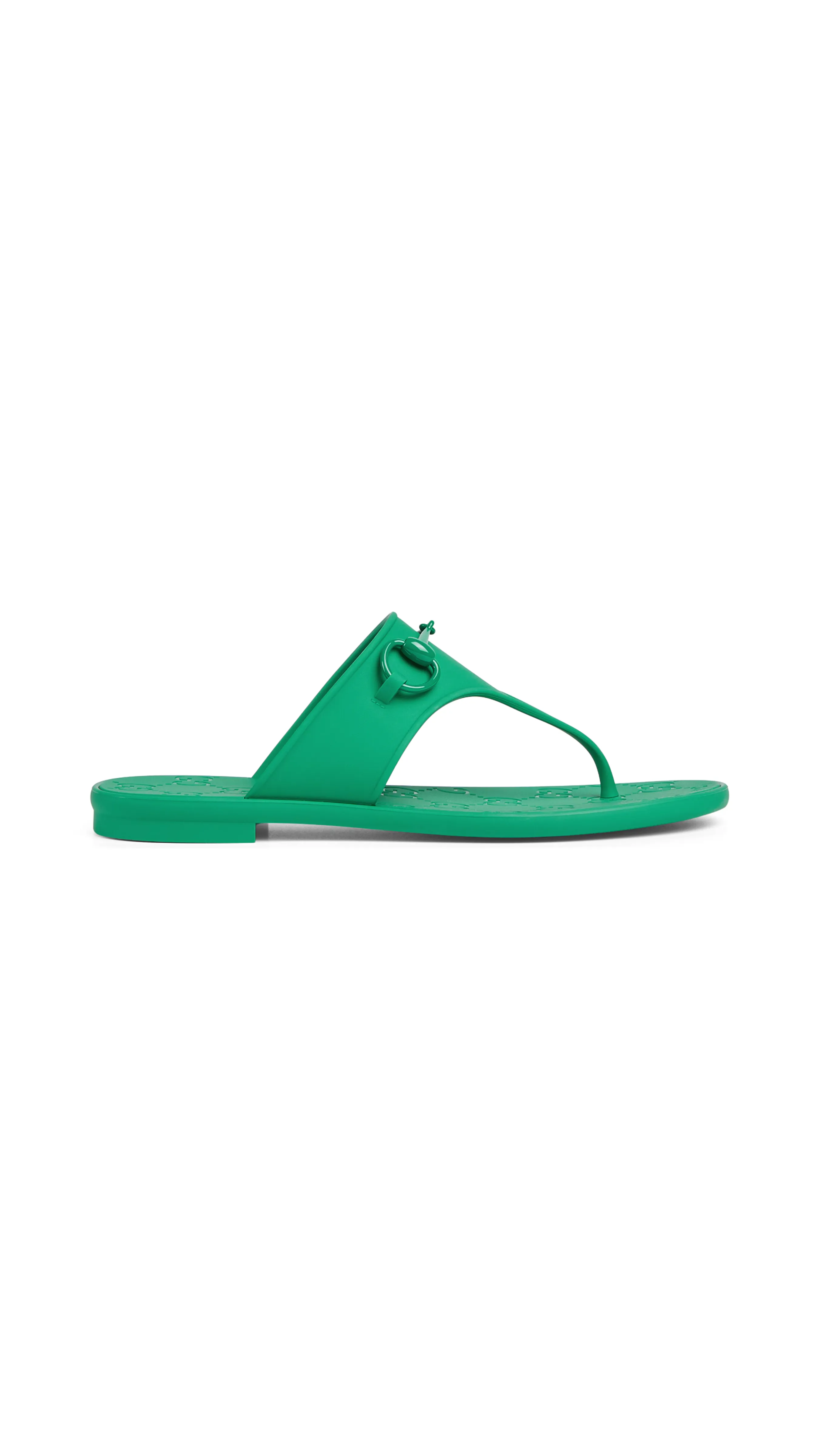 Rubber Thong Sandal with Horsebit - Green