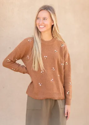 Rust Tiny Floral Sweater