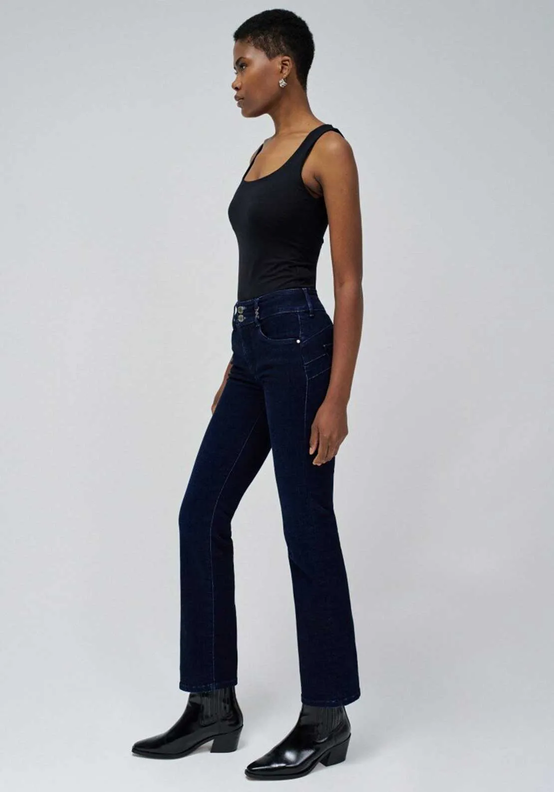 Salsa Secret Mid Rise Straight Leg Jeans, Dark Blue Denim