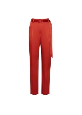 --Satin Belted Pant-