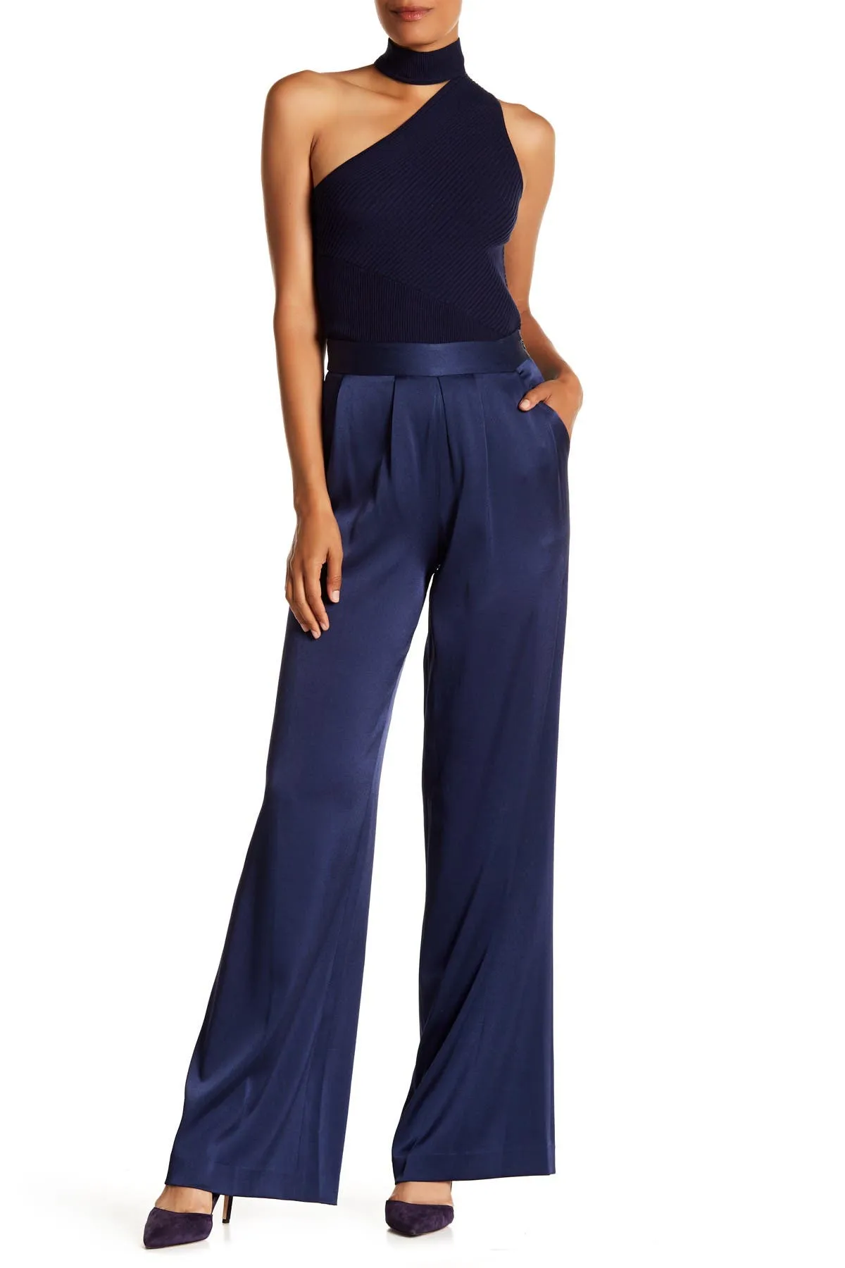 Satin Iris Pant - Navy