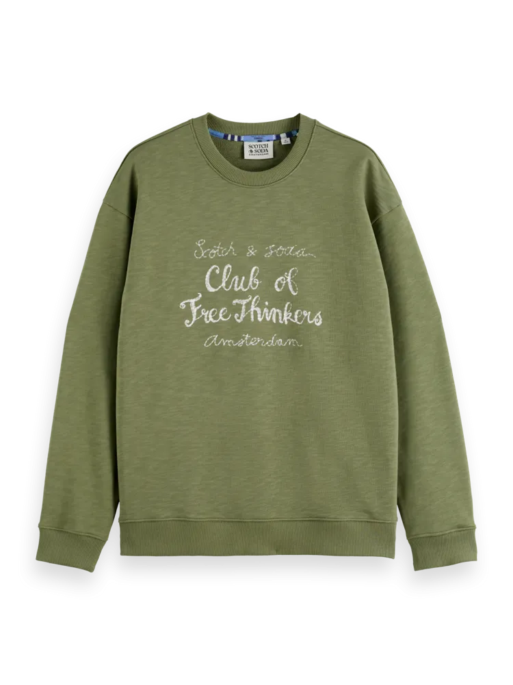 Scotch & Soda Crewneck Sweater - GREEN IVY