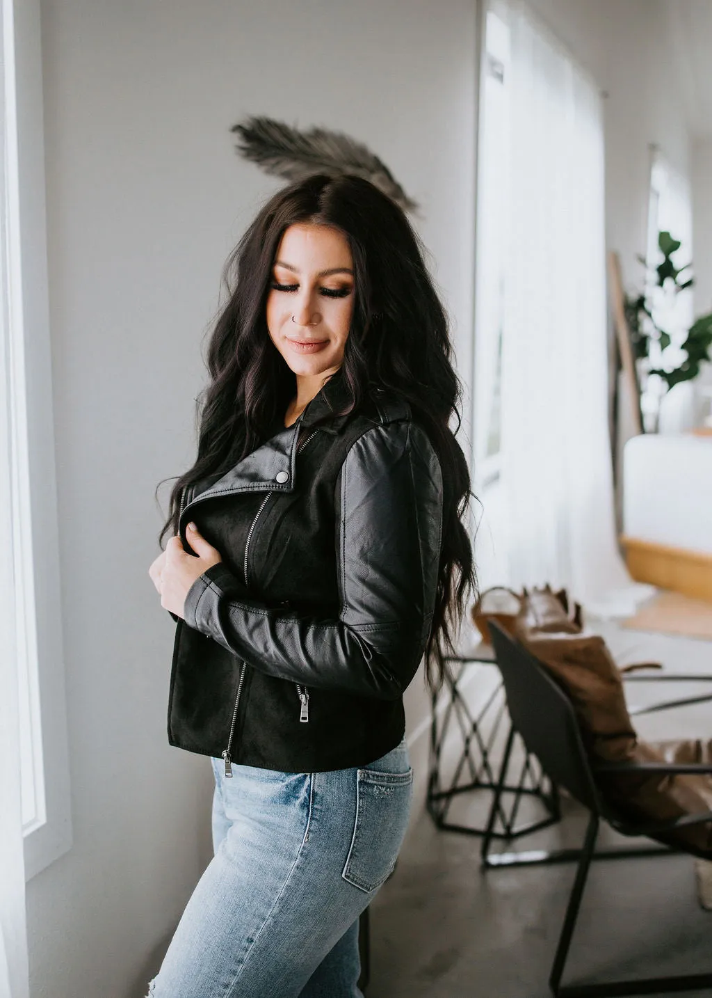 Sheena Suede Biker Jacket