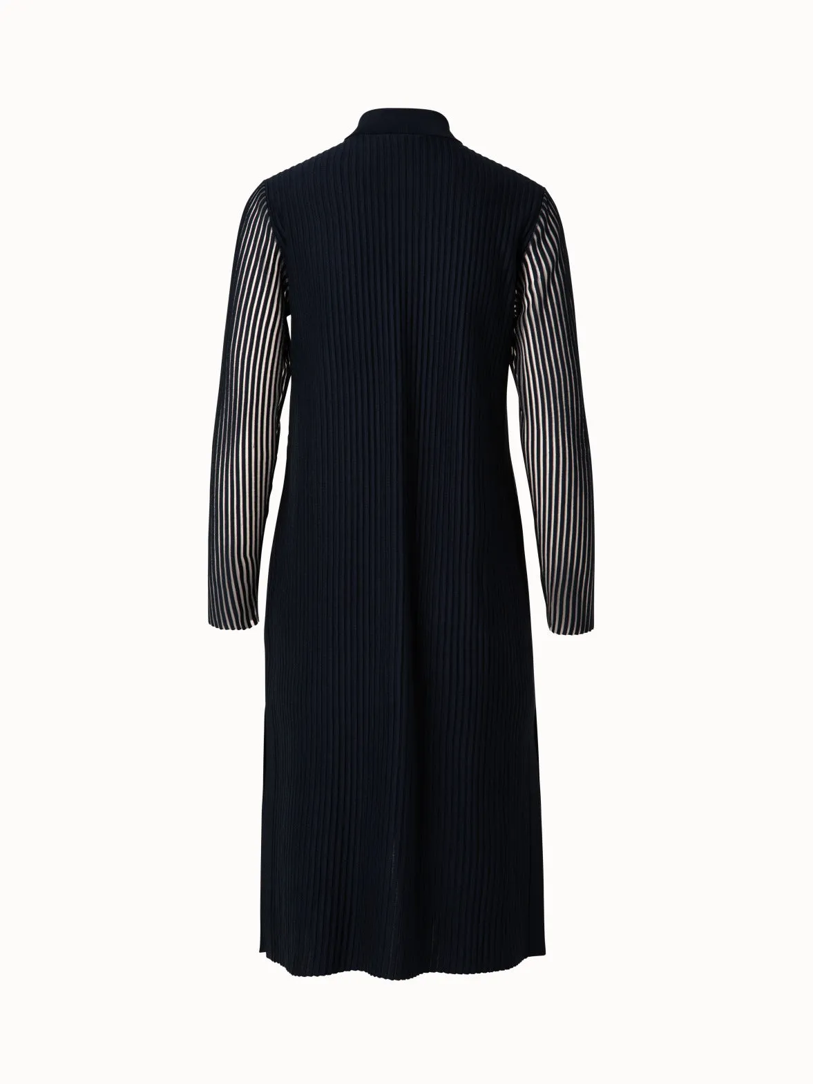 Silk Cotton Structured Lines Knit Coat