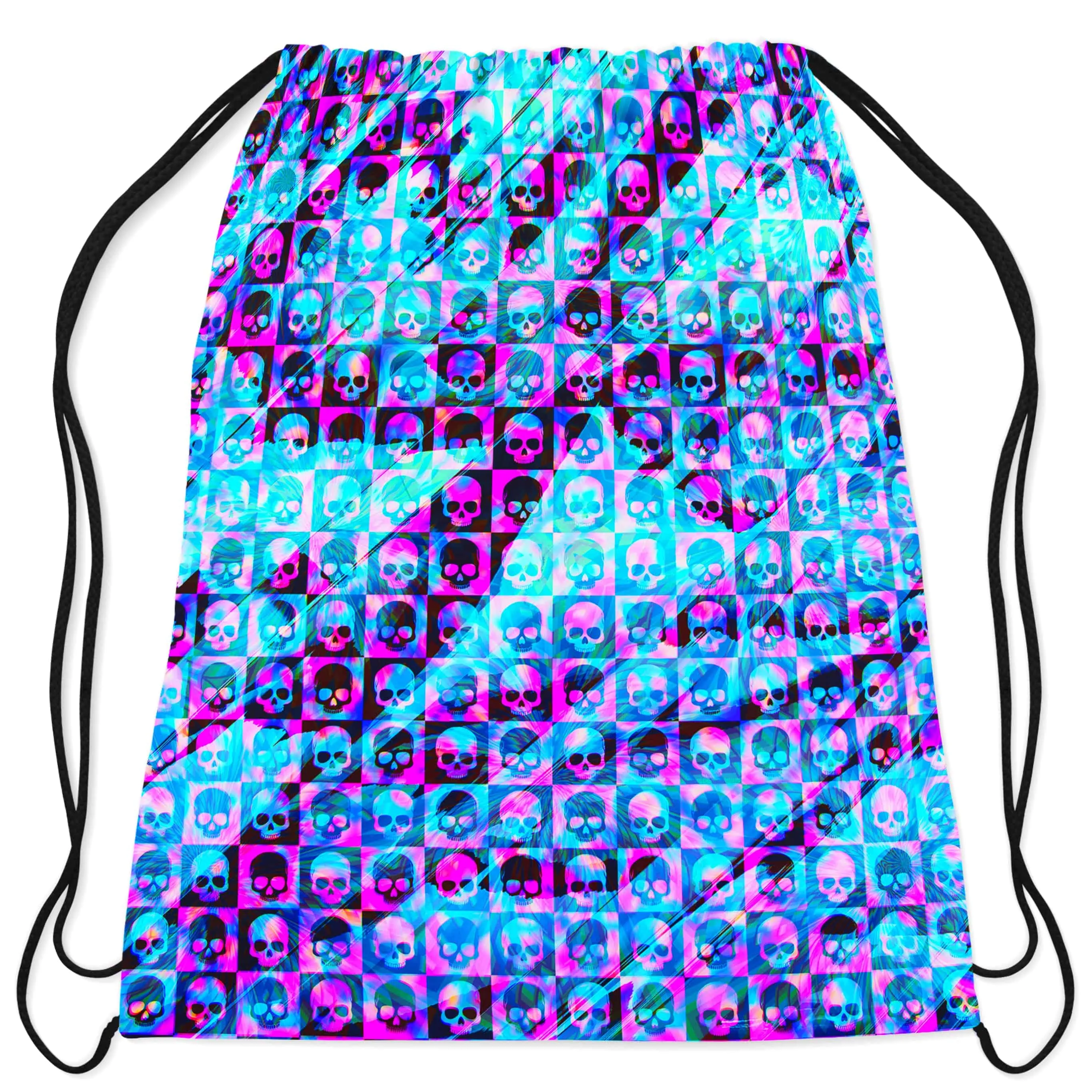 Skull Fam Blue Drawstring Bag