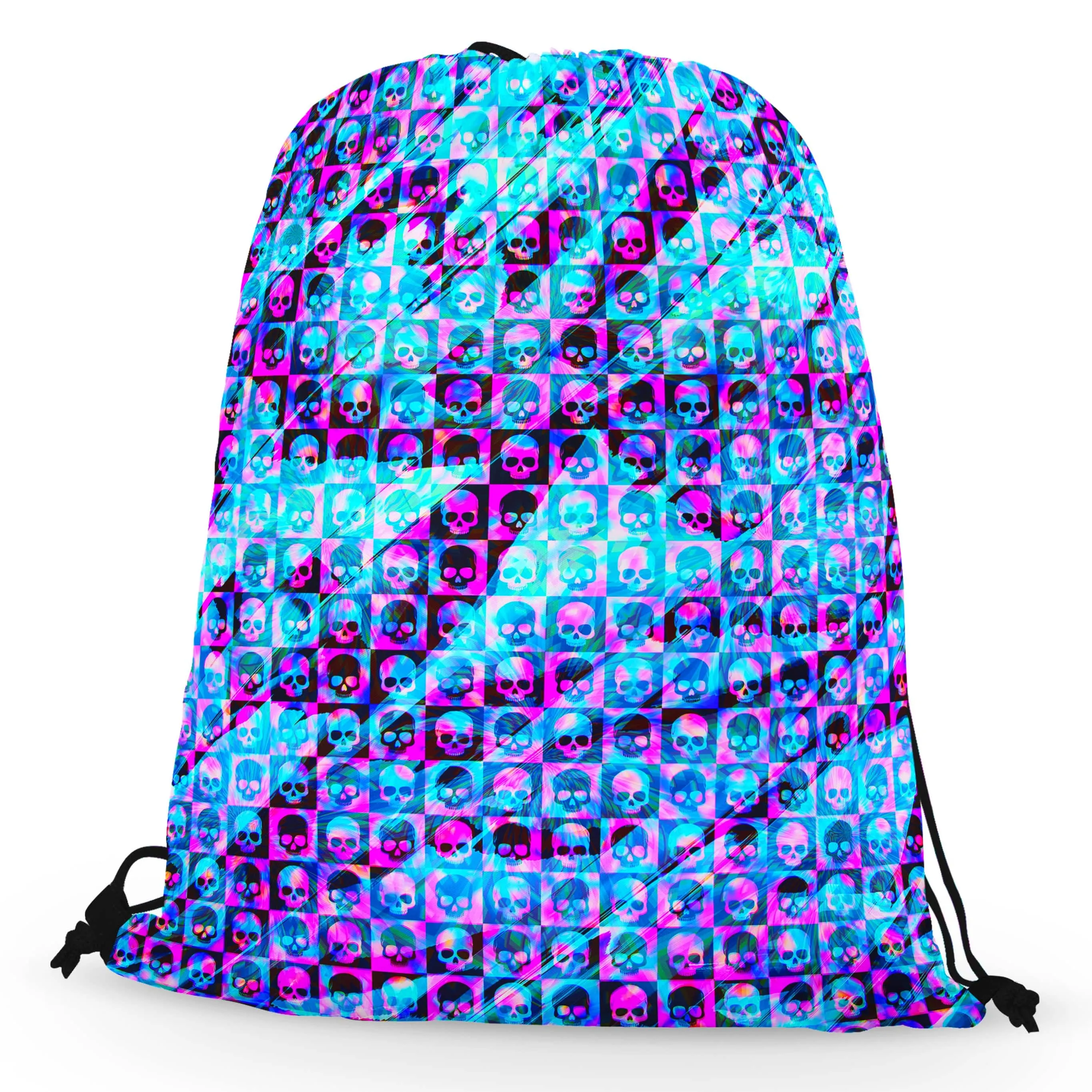 Skull Fam Blue Drawstring Bag