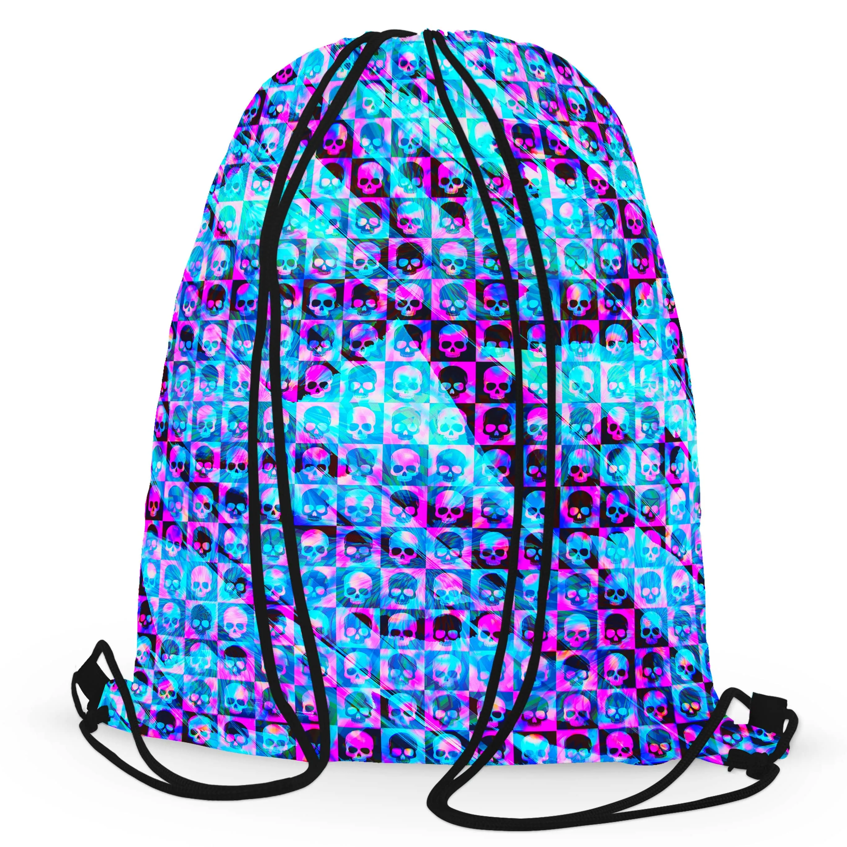 Skull Fam Blue Drawstring Bag