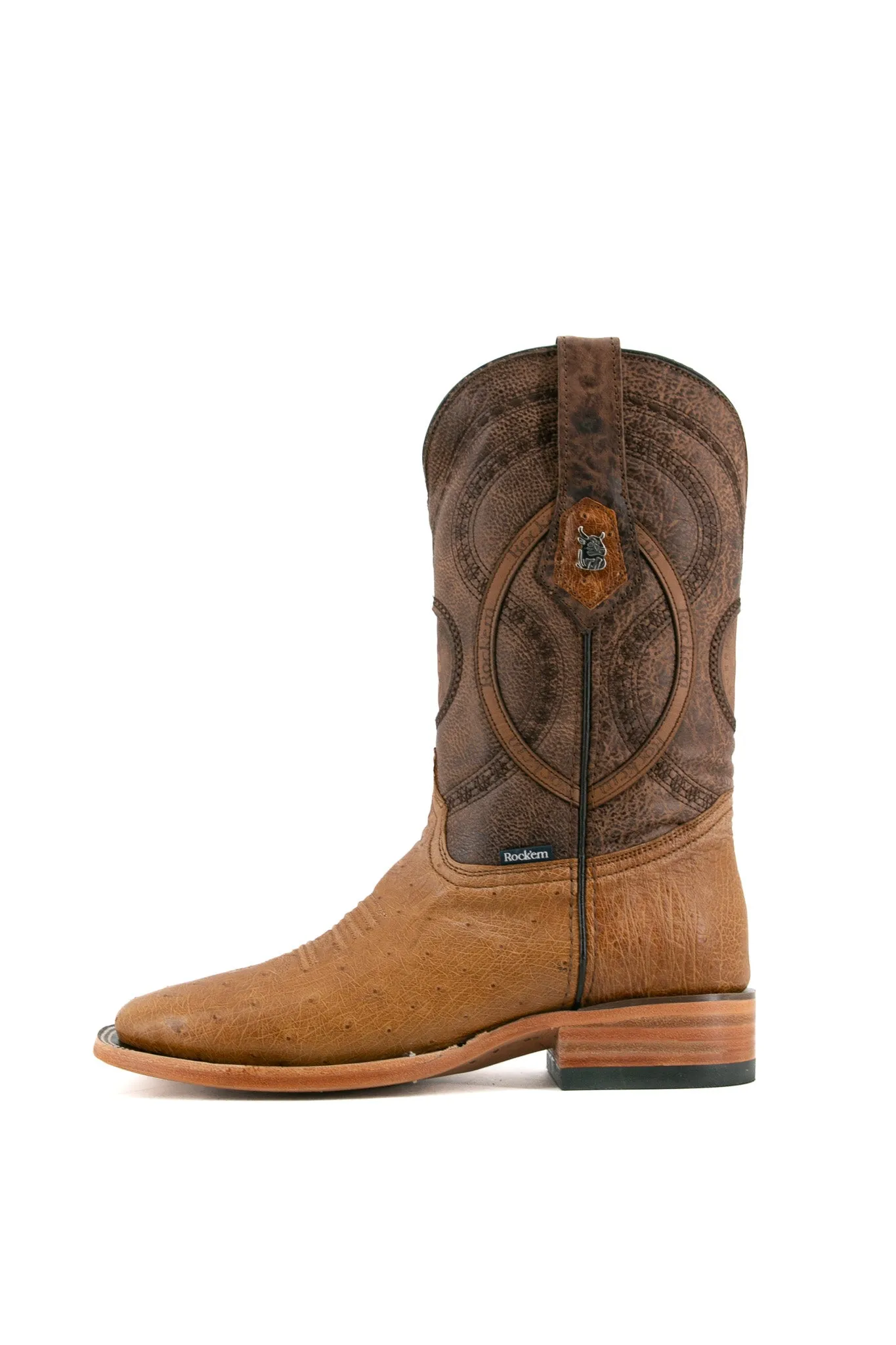 Smooth Ostrich Square Toe Exotic Cowboy Boot