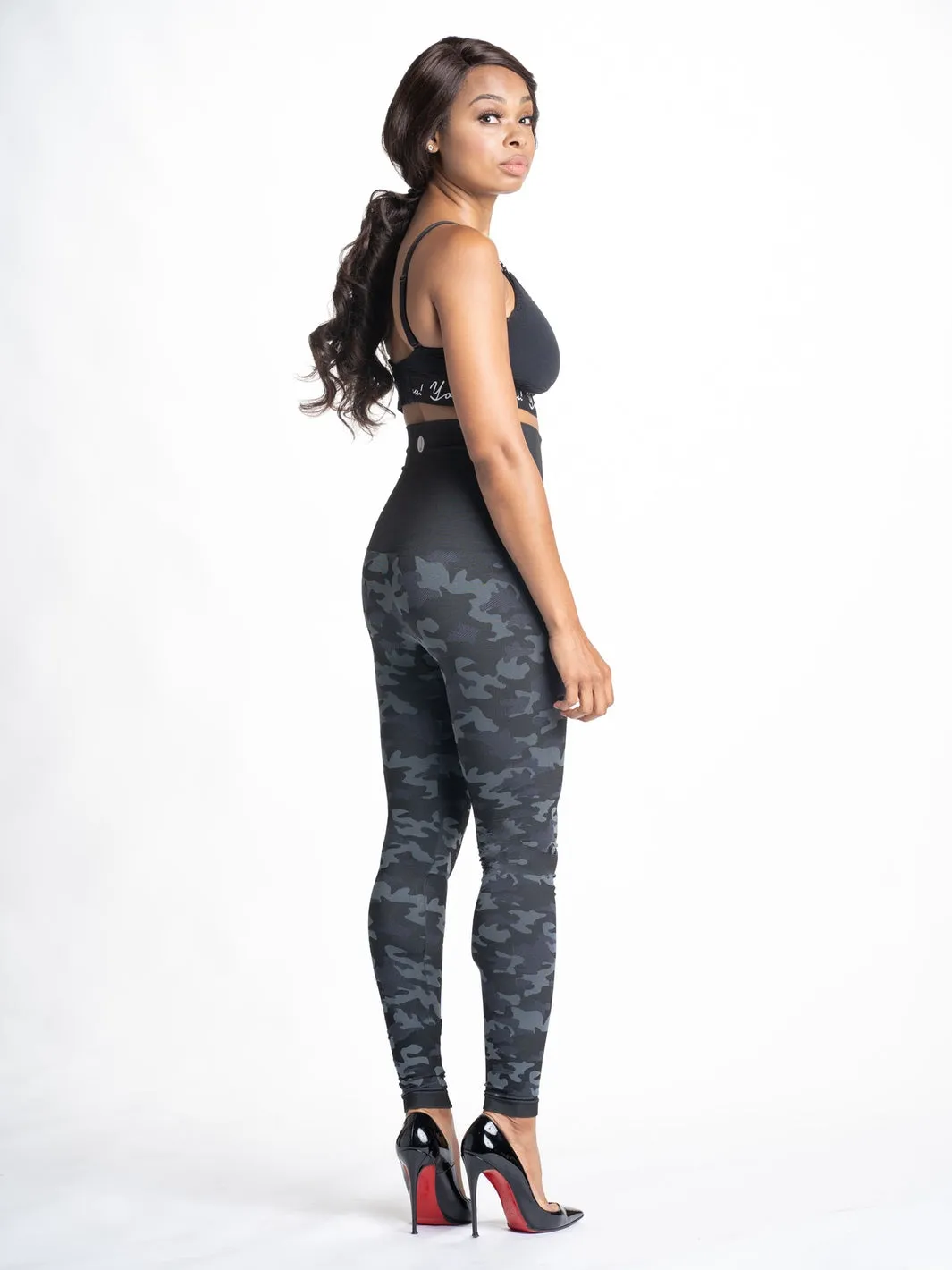 Snapback Postpartum Leggings - Black Camo (2 Pack)