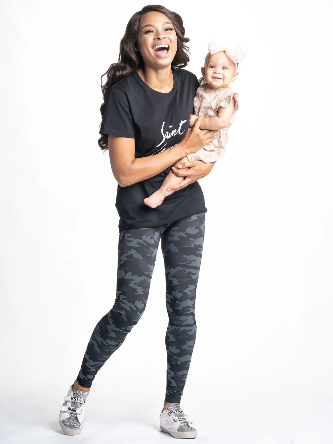 Snapback Postpartum Leggings - Black Camo (2 Pack)