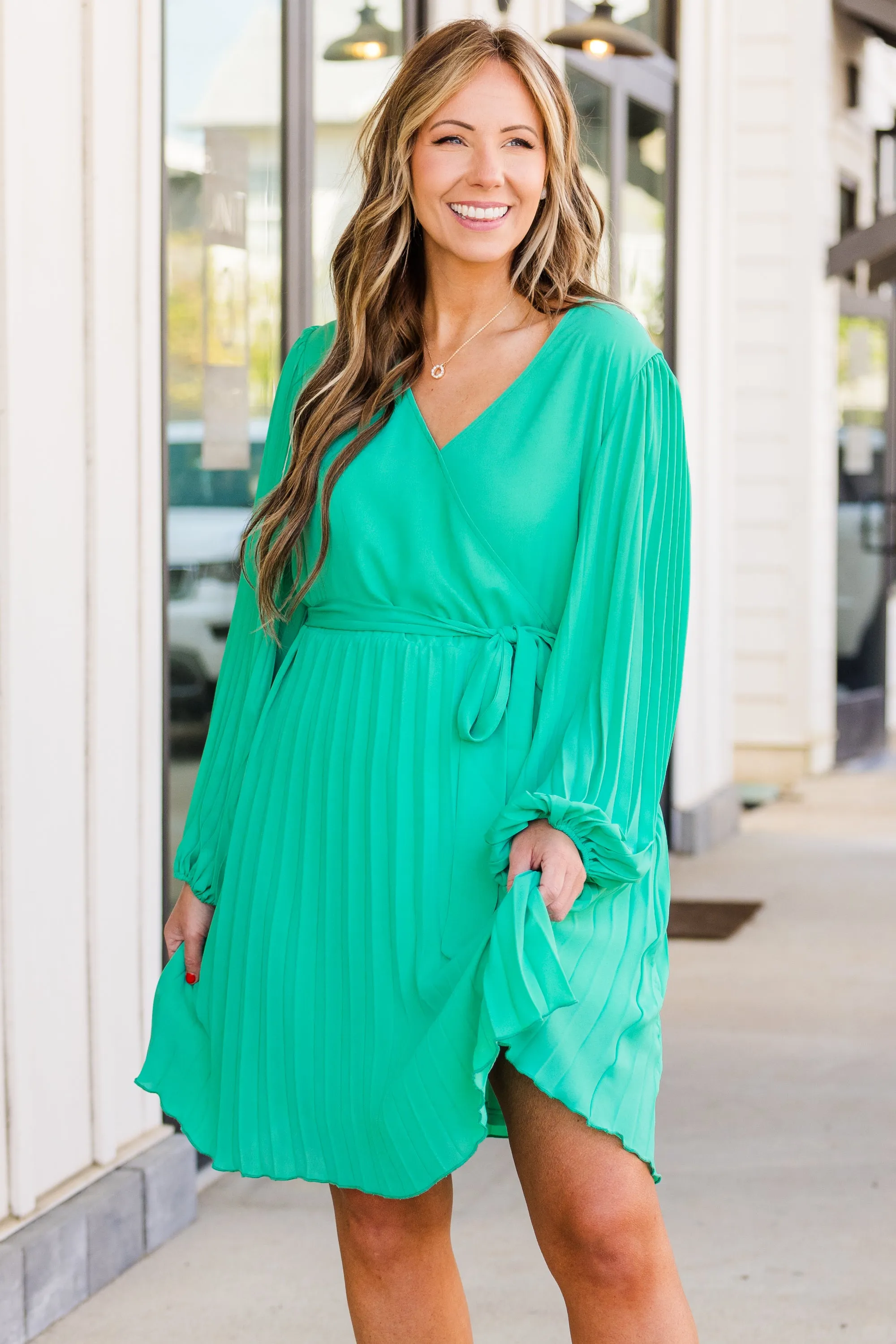 Spontaneous Success Dress, Teal