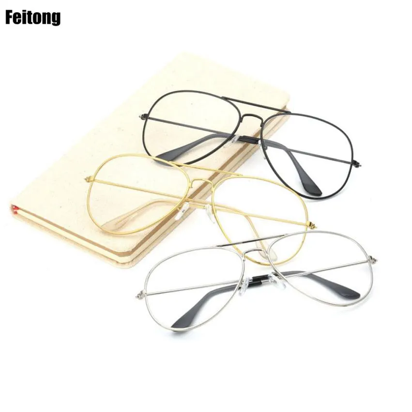 Sunglasses Women 2017 lear Lens Glasses Metal Spectacle Frame Vintage Glasses Lunettes De Soleil Femme#121 SM6