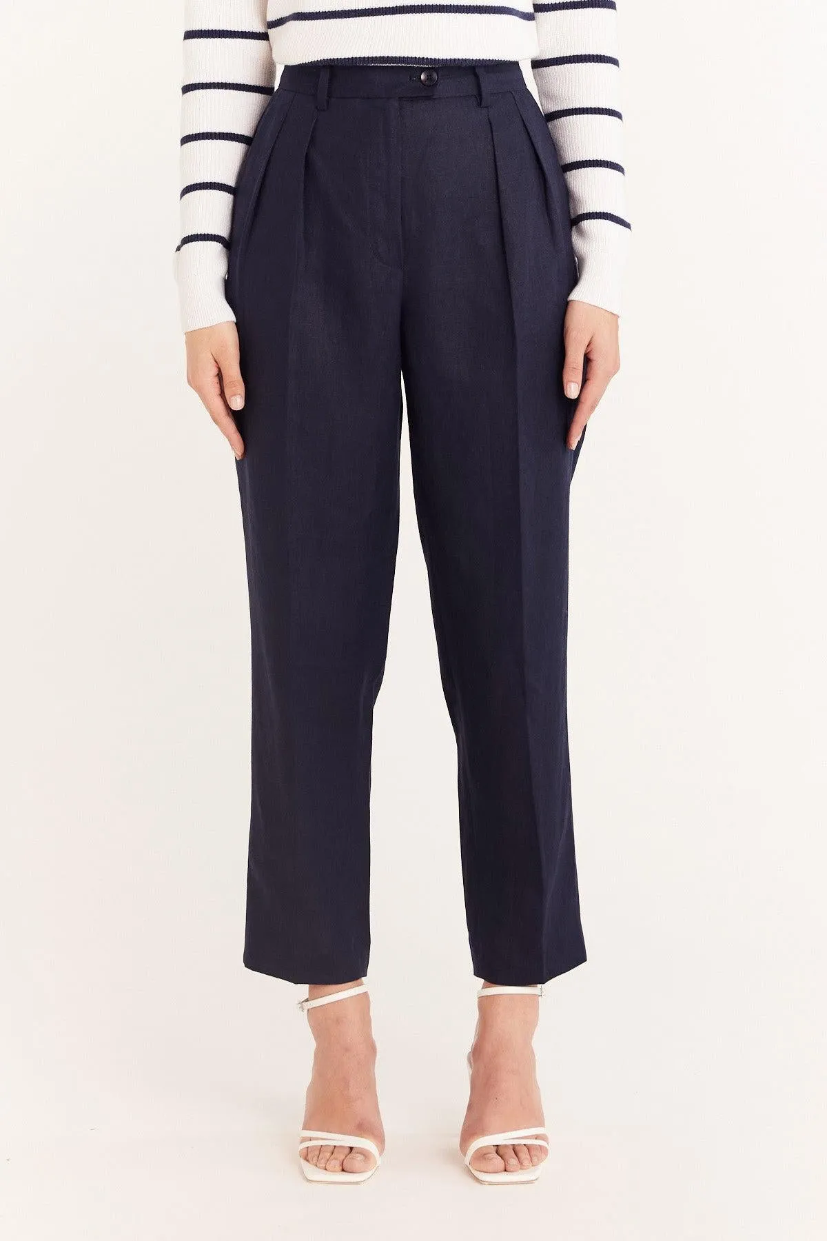 Taomina Linen Pant - Navy