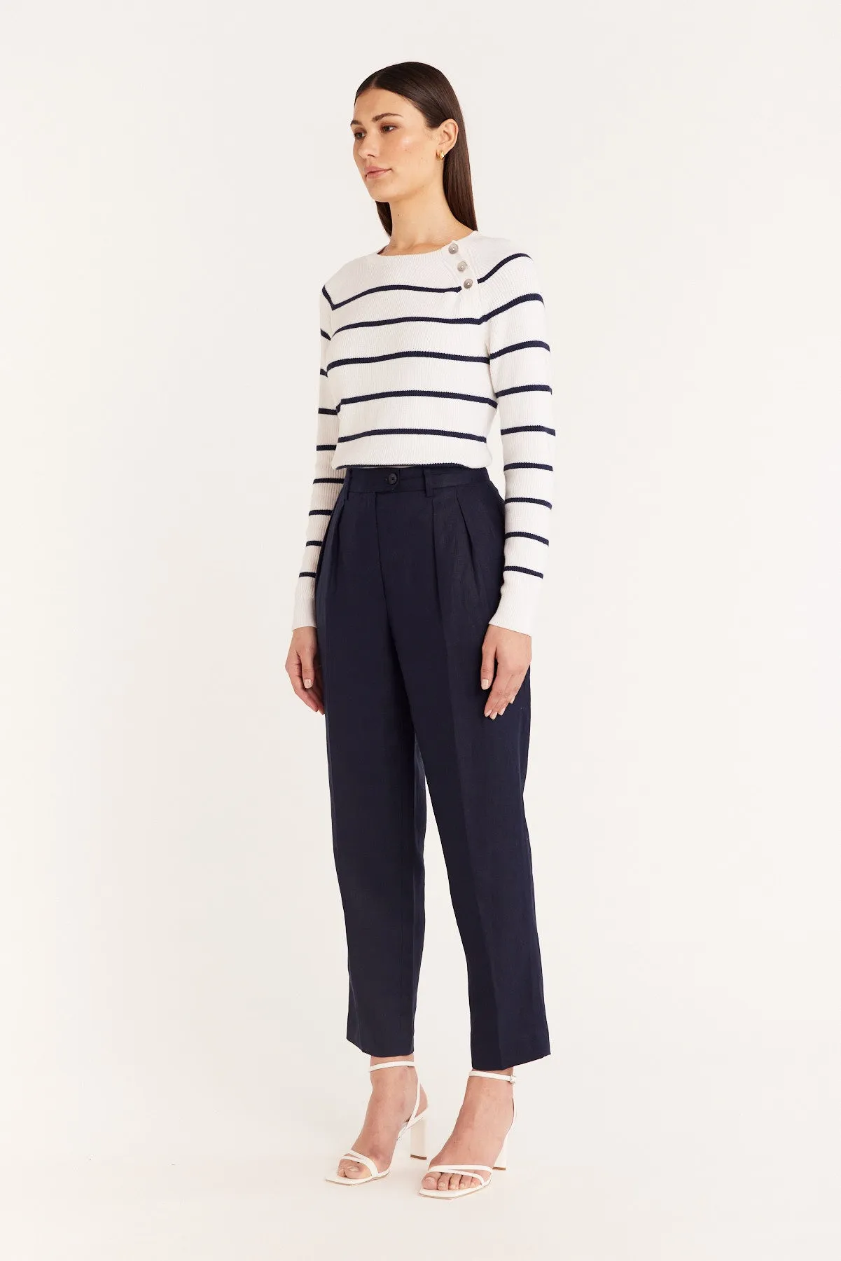 Taomina Linen Pant - Navy