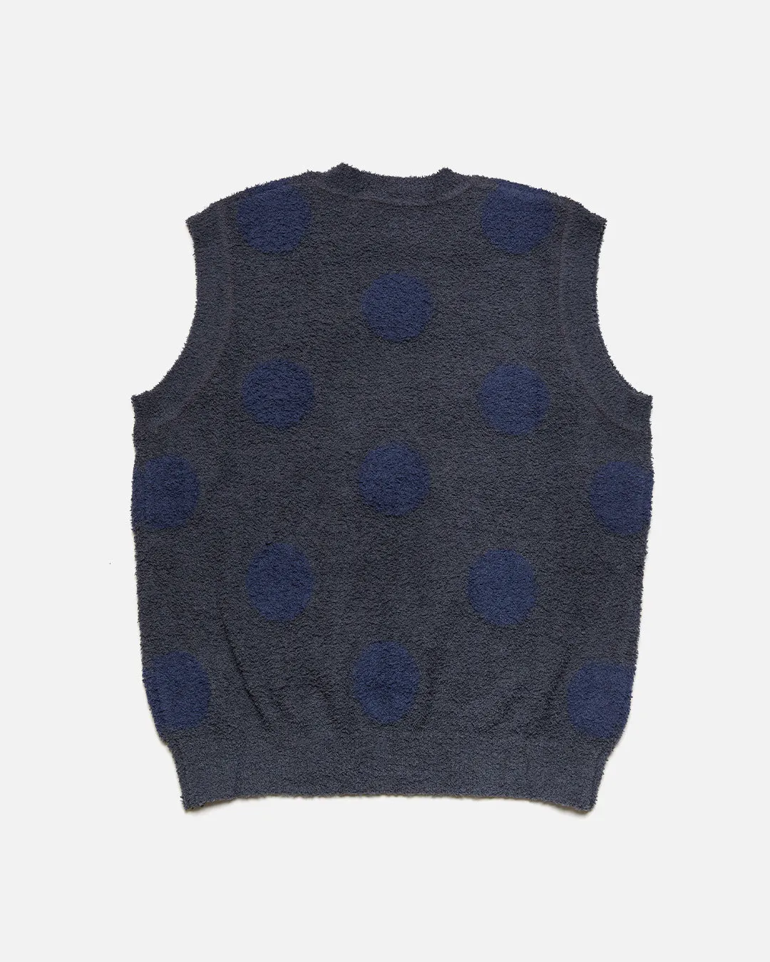 Teddy Fur Dot Sweater Vest - Navy