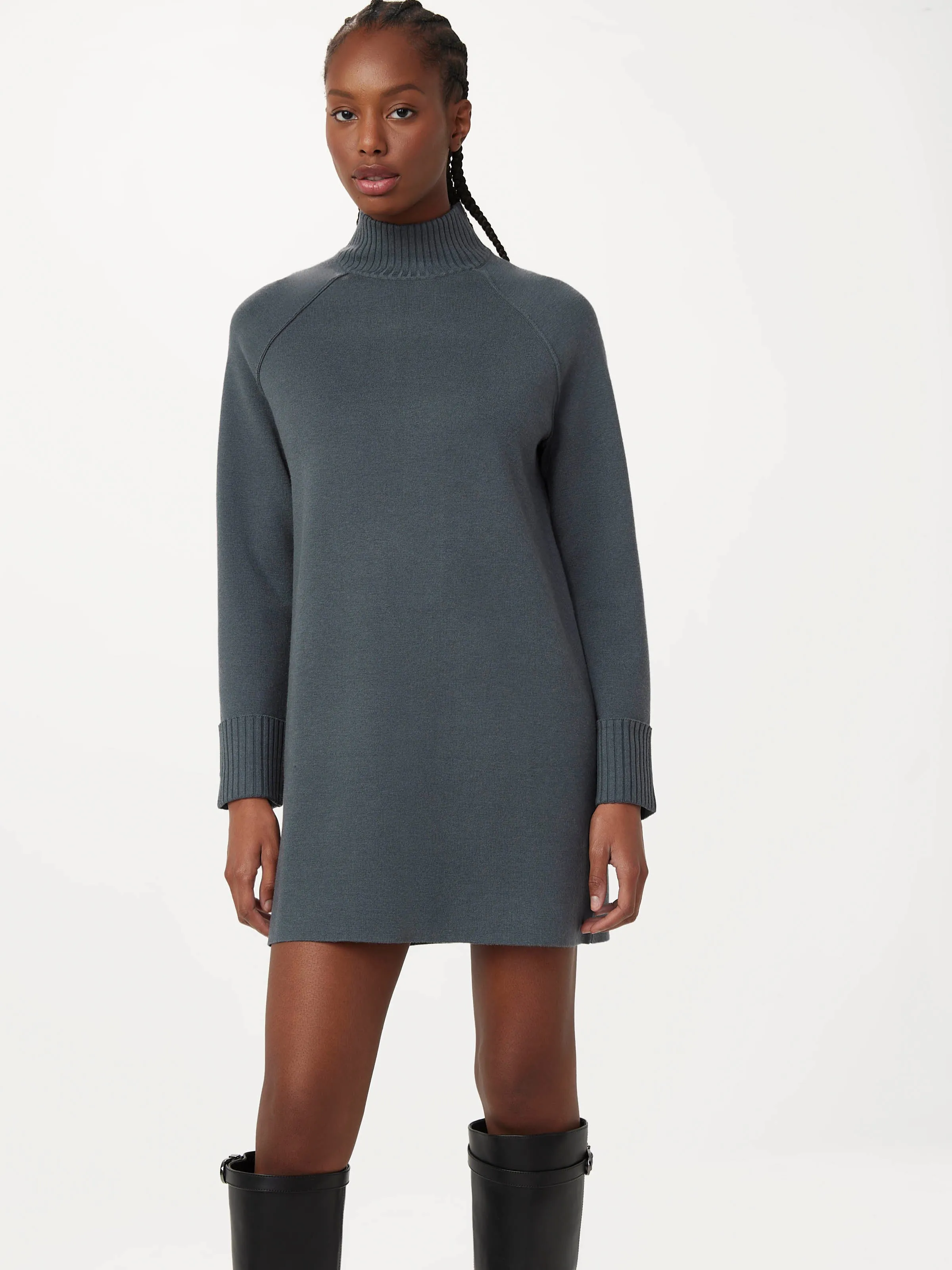 The Compact Sweater Dress in Slate