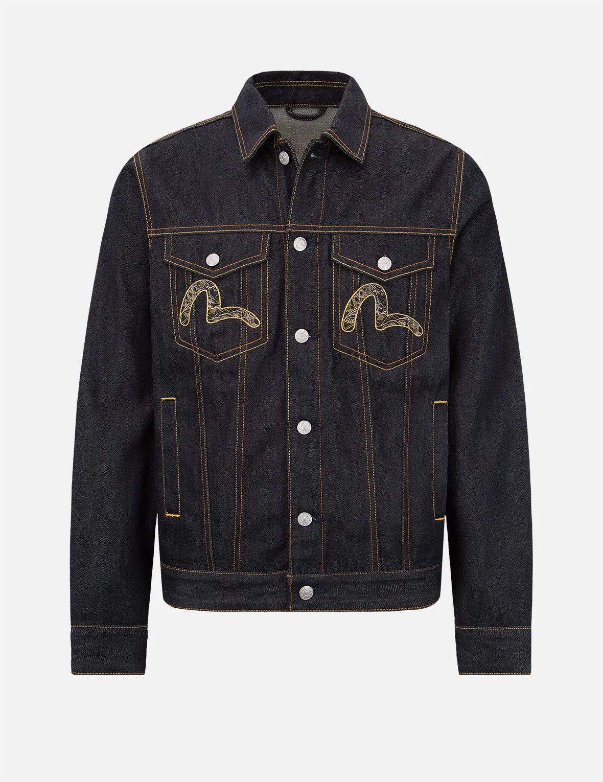 “The God of Fortune Riding Waves” Embroidery Denim Jacket