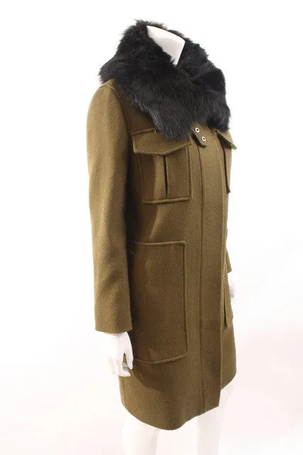 THEORY Coat w/Fur Collar