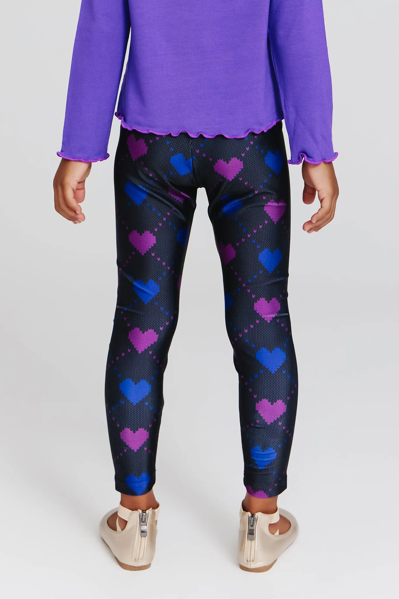 Toddler Leggings in Fair Isle Black Hearts