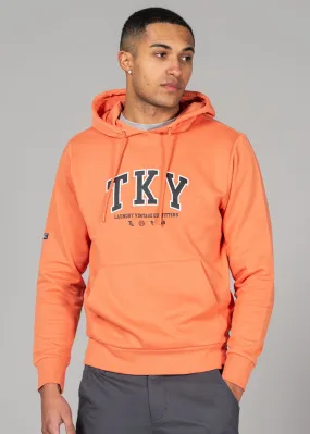 Tokyo Laundry Orange Cotton Blend Hoody with Branding Print