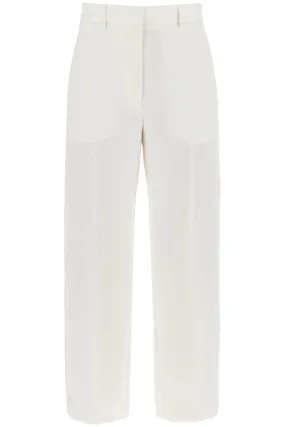 Toteme Cropped Wool Blend Trousers   White