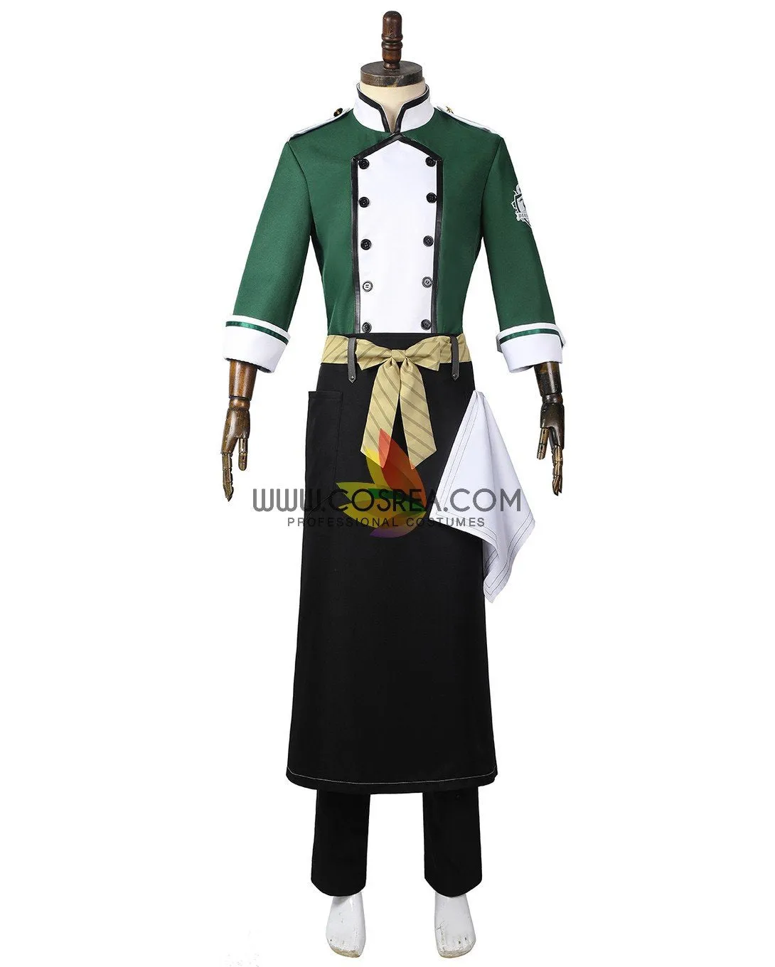 Twisted Wonderland NRC Master Chef Green Uniform Cosplay Costume