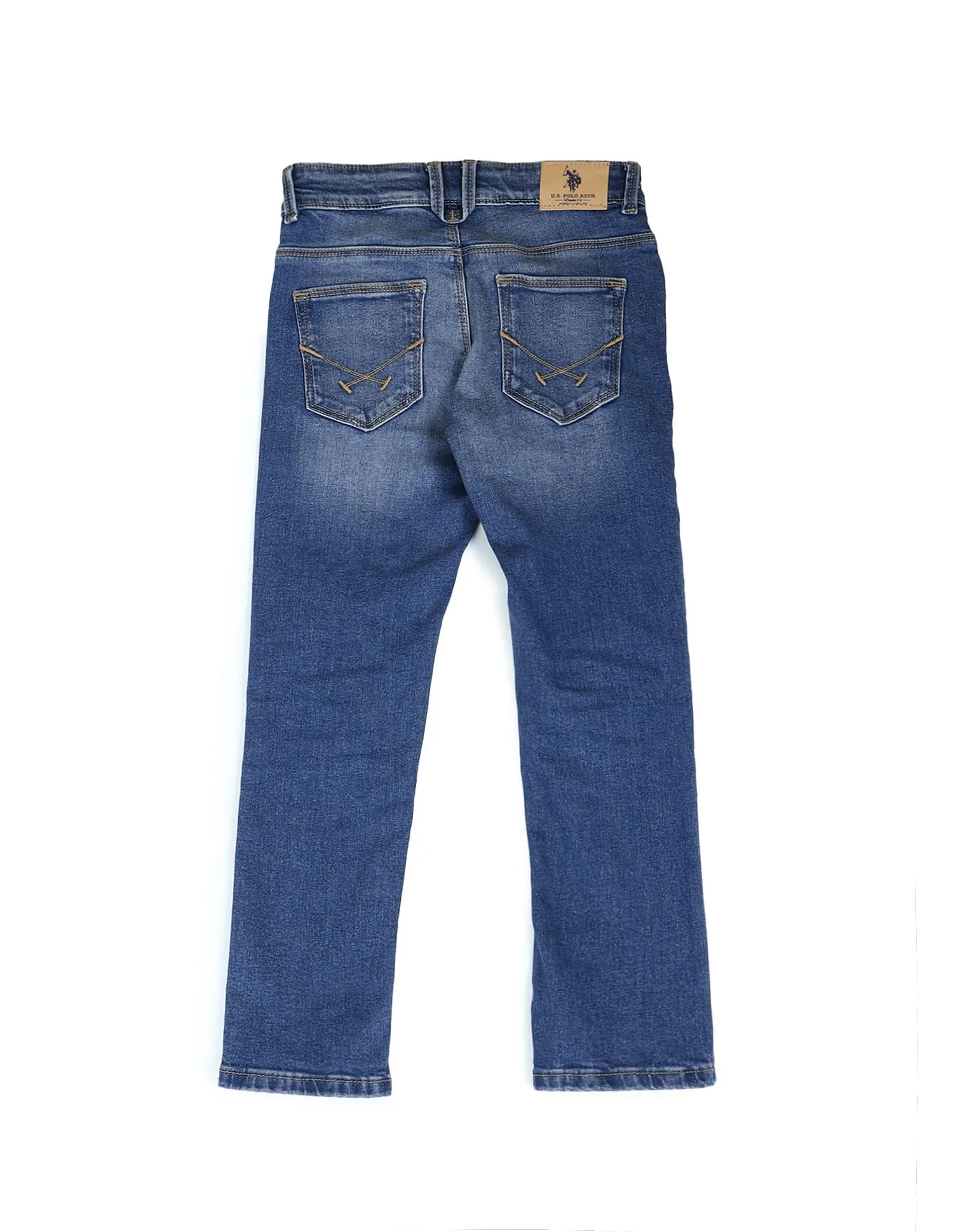 U.S. Polo Assn. Kids Slim Fit Stone Washed Jeans