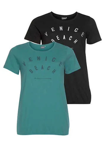 Venice Beach 2 Pairs of T-Shirts | Grattan