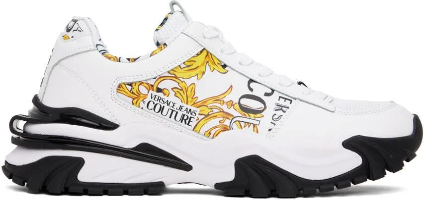 Versace Jeans Couture White & Gold Trail Trek Sneakers