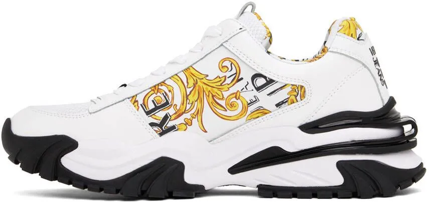 Versace Jeans Couture White & Gold Trail Trek Sneakers