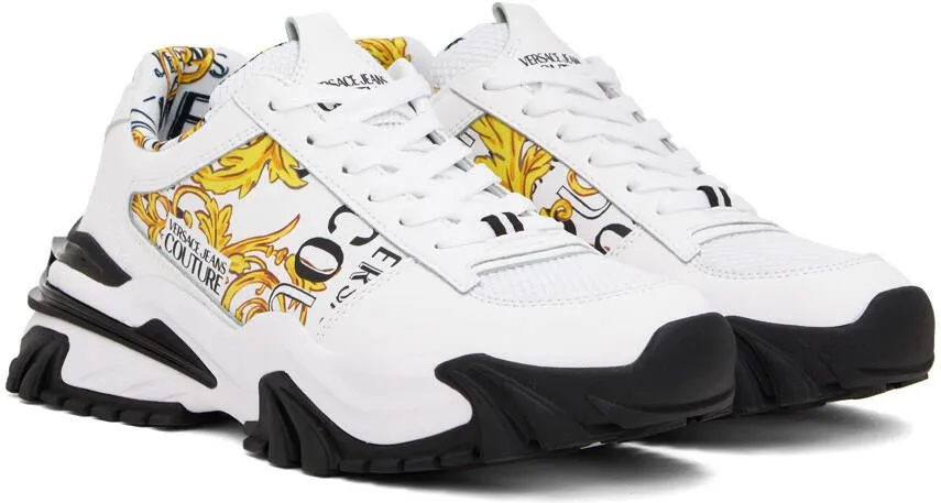 Versace Jeans Couture White & Gold Trail Trek Sneakers